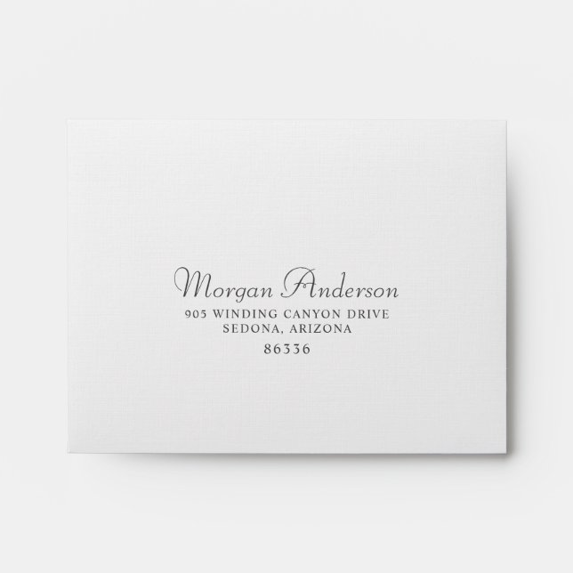 Self-Addressed Linen Floral Wedding RSVP Envelope (Front)