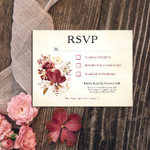 Self Addressed RSVP Burgundy & Cream Elegant