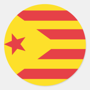 Self-adhesive Catalan Flag “Serenya " Classic Round Sticker