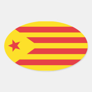 Self-adhesive Catalan Flag “Serenya " Oval Sticker