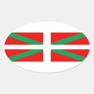 Self-adhesive Flag Basque “Ikkurina " Oval Sticker