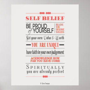 Self Belief Motivational Quote Poster
