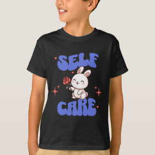 Self Care American Traditional Rose Bunny Sticker T-Shirt