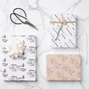 Self care and self love wrapping paper sheet