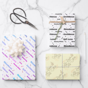 Self care and self love wrapping paper sheet