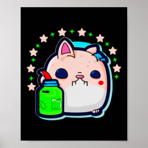 Self Care Cat Sticker Poster