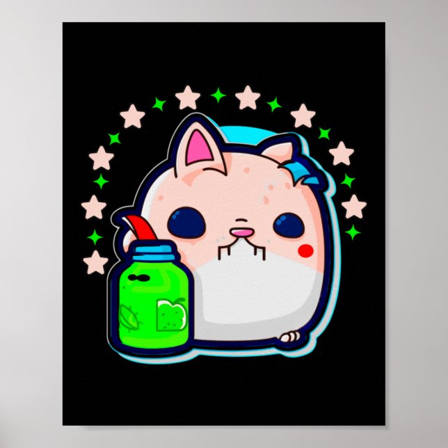 Self Care Cat Sticker  Poster (Front)