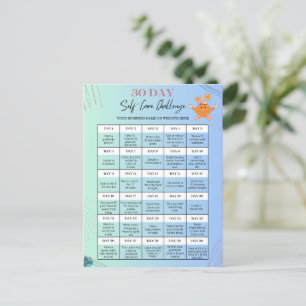 SELF-CARE CHALLENGE POSTCARDS -Personalise for Biz