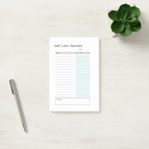 self care checklist custom letterhead post-it notes