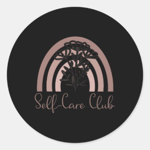 Self-Care Club Saying Mental Health Awareness Rai Classic Round Sticker