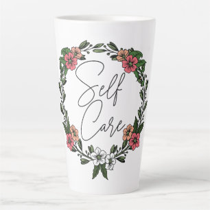 Self Care Floral Latte Mug