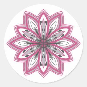 Self-care mandala flowers classic round sticker