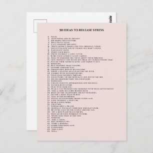 Self care motivation blush pink postcard