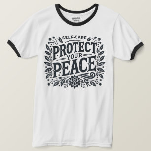 Self-Care Protect Peace Men's Ringer T-Shirt