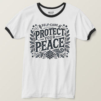 Self-Care Protect Peace Men's Ringer T-Shirt