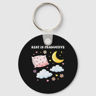 Self-care Rest Is Productive Love Mental Health Aw Key Ring