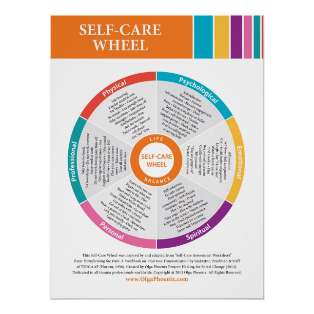 Self Care Wheel in Colour! Glossy Poster (Front)