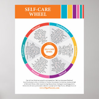 Self Care Wheel in Colour! Poster