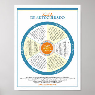 Self-Care Wheel. Portuguese. Poster