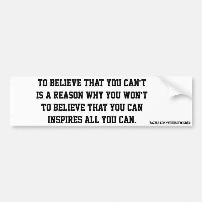 Self confidence bumper sticker (Front)