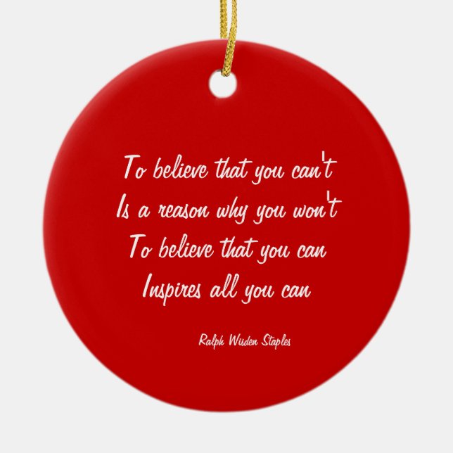 Self confidence ceramic tree decoration (Front)