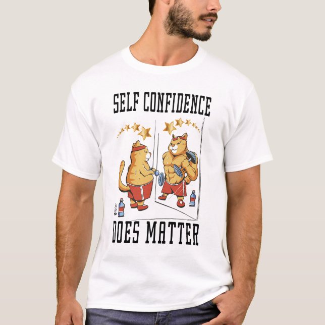 Self Confidence Men White T-Shirt (Front)
