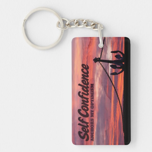 "Self confidence" Motivation Affirmation Key Ring (Front)