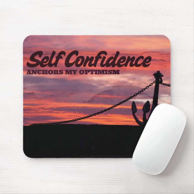 "Self confidence" Motivation Affirmation Mouse Mat (With Mouse)