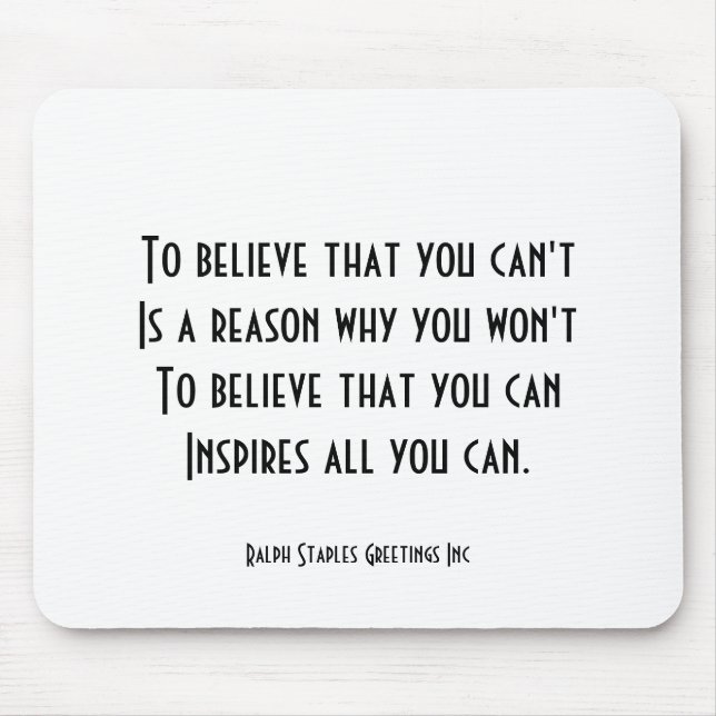 Self confidence mouse mat (Front)