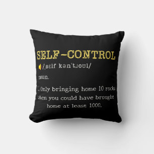 Self Control Definition Funny Personalized Cushion