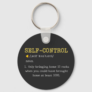 Self Control Definition Funny Personalized Key Ring