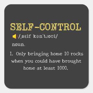 Self Control Definition Funny Personalized Square Sticker