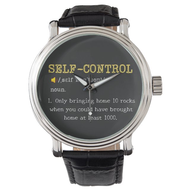 Self Control Definition Funny Personalized Watch (Front)