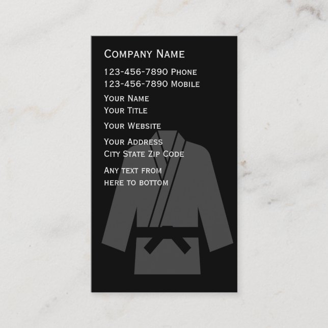 Self Defence Business Cards (Front)
