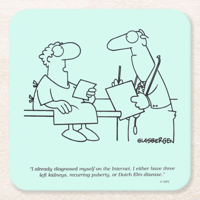 Self-Diagnosis Square Paper Coaster (Front)
