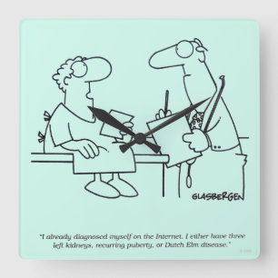 Self-Diagnosis Square Wall Clock