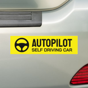 Self Driving Car AutoPilot Sign Bumper Sticker