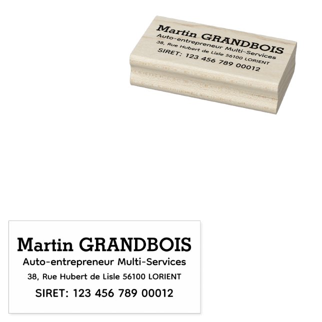 self-employed 3 lines rubber stamp (Stamped)