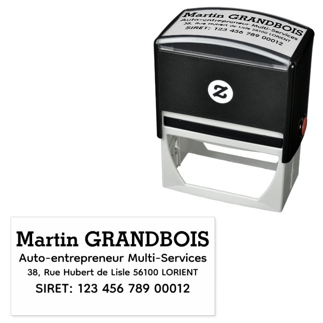 self-employed 3 lines self-inking stamp (In Situ)