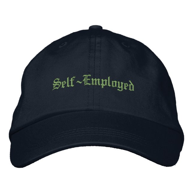Self Employed Custom Text Print No Boss, No Limits Embroidered Hat (Front)