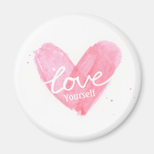 Self Esteem Love Yourself Typography Heart Magnet