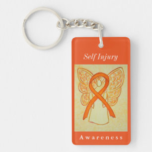 Self Injury Awareness Guardian Angel Keychain