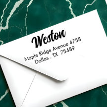 Self Inking Address Stamp Minimalist Modern Style