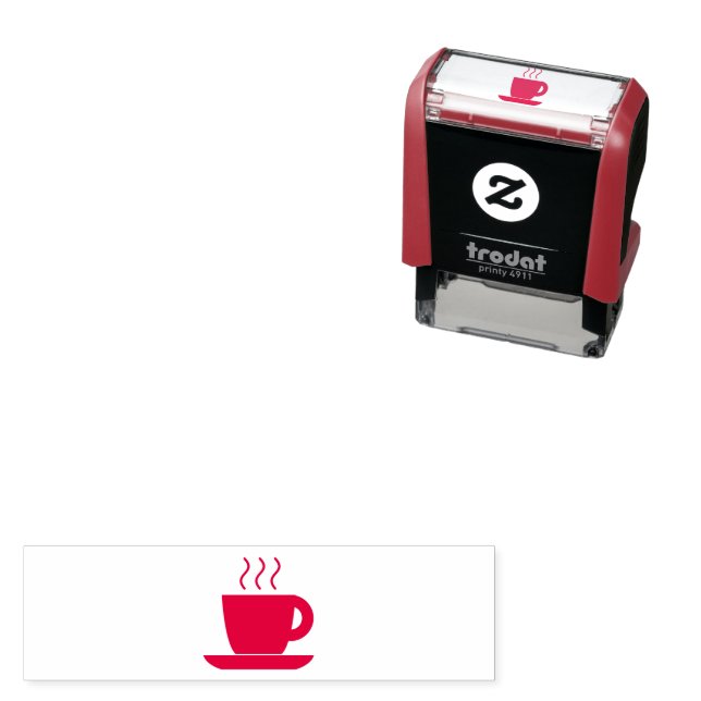 Self-inking Coffee Cup Loyalty Card Stamp (In Situ)