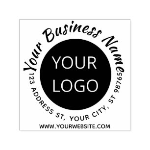 Self Inking Logo Return Address Stamp for Business