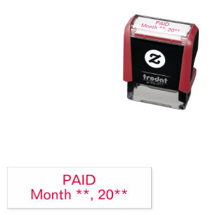 Self Inking Paid Stamp Featuring Custom Date Line