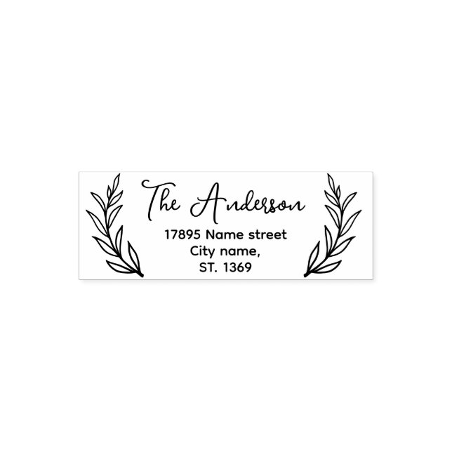Self Inking Return Address Stamp in floral style. (Design)