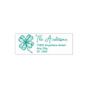 Self Inking Return Address Stamp with lucky clover