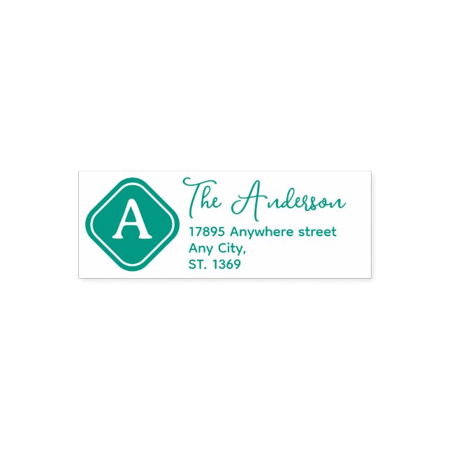 Self Inking Return Address Stamp with monogram (Design)