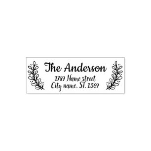 Self Inking Return Address Stamp with plants